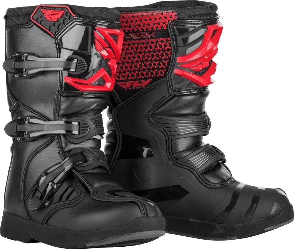 Red/Black Youth MX Boots Q676