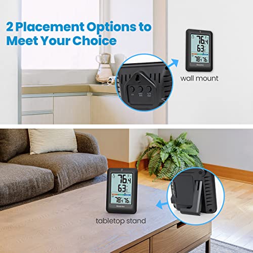 Black Wireless Indoor Outdoor Thermometer Hygrometer with 2 Sensor G45838