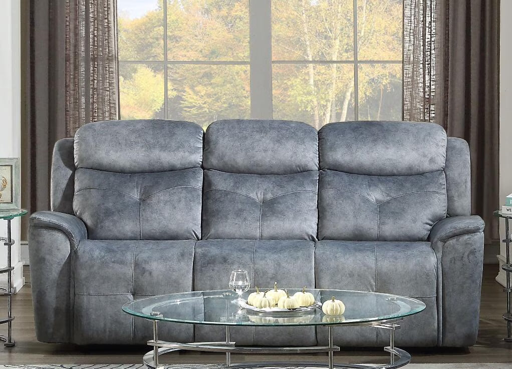 Silver Gray Fabric Motion Sofa O600509