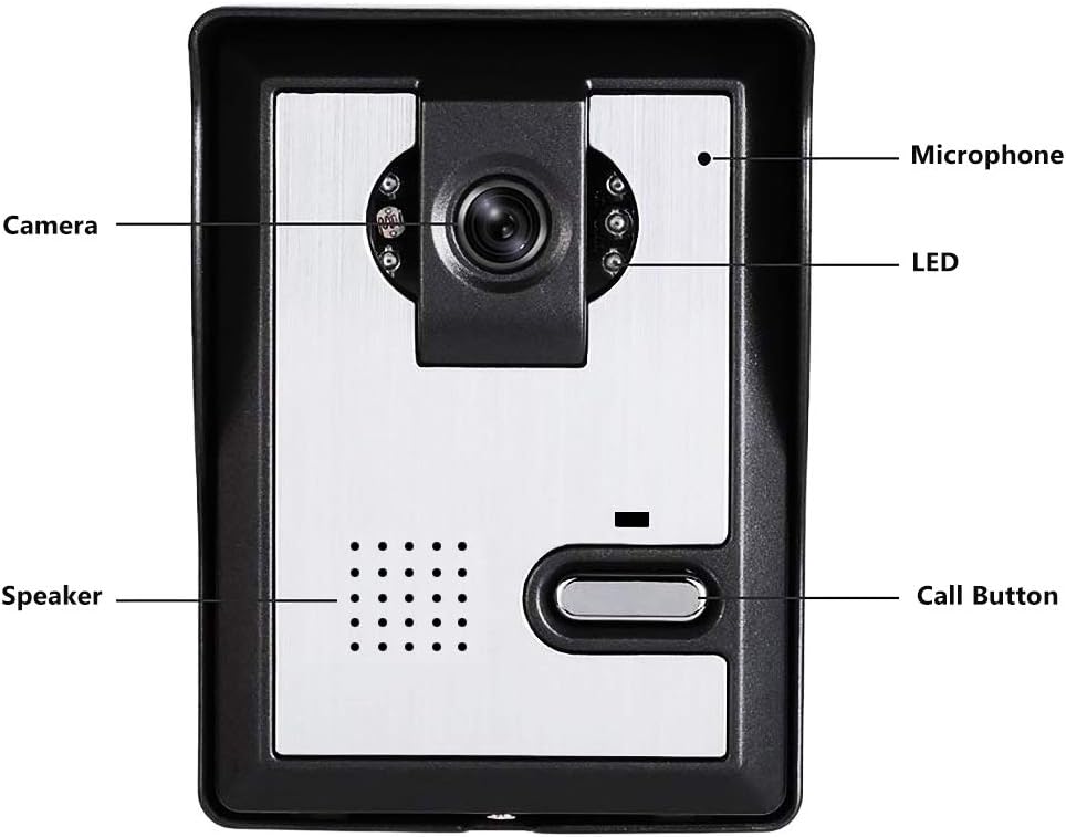 4.3 Inches Wired Video Door Phone System with LCD Monitor, IR Night Vision, Pack of 2 W893