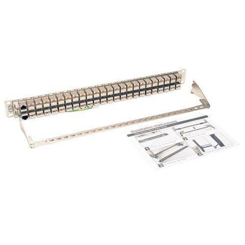 24-Port Cat6a Patch Panel Feedthrough Rackmount RJ45 Ethernet 1U R437