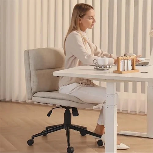 Black Armless Fabric Swivel Office Chair A8508