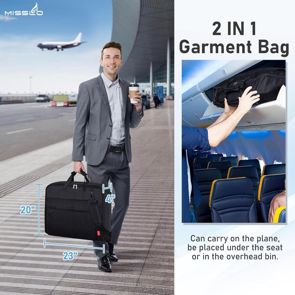 Black 43'' Waterproof Garment Bag with Shoulder Strap M152408