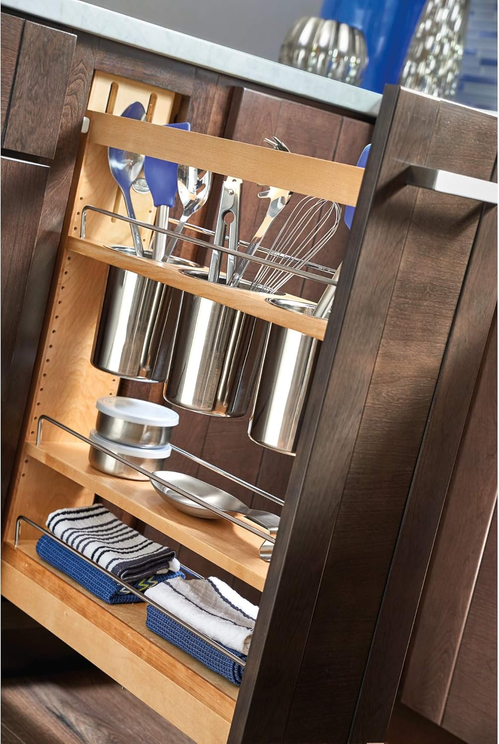 5-Inch Kitchen Utensil Pull Out Cabinet Organizer with Shelves F80253