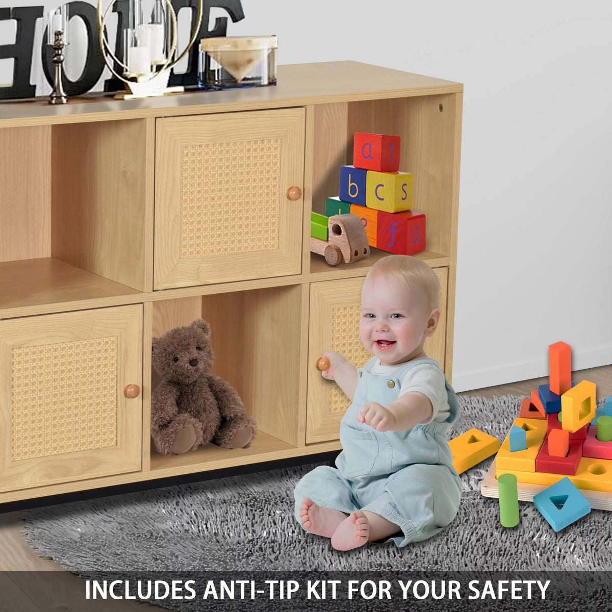 Cube Organizer Display Shelf with 3 Drawers M8921