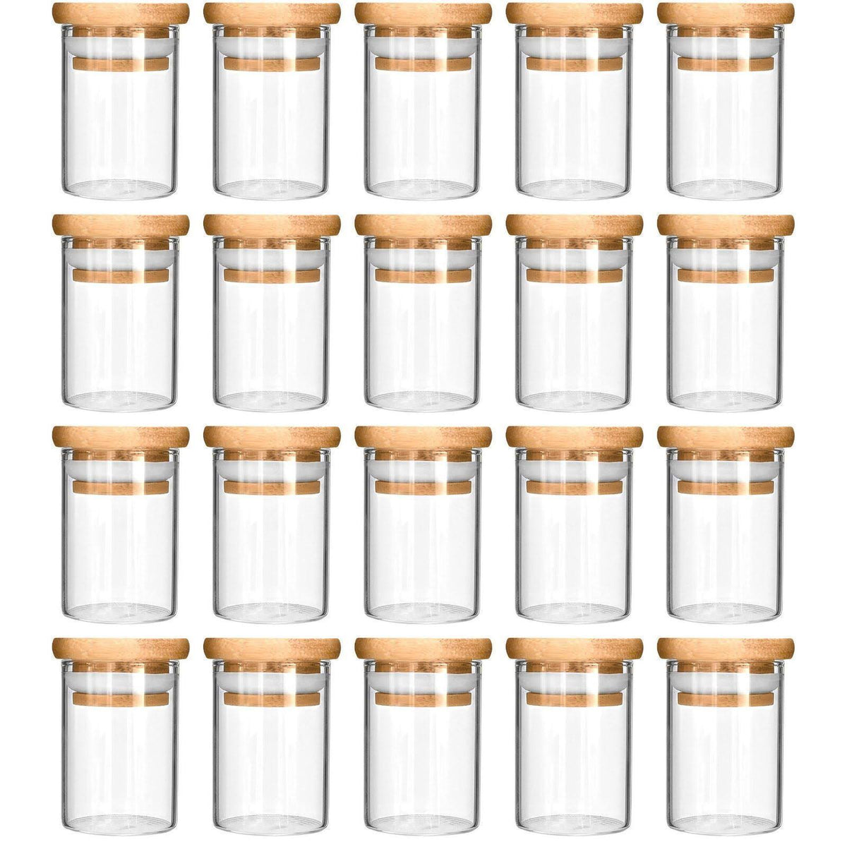 Glass Jar with Wooden Lid 4 fl oz 20-Pack N824718
