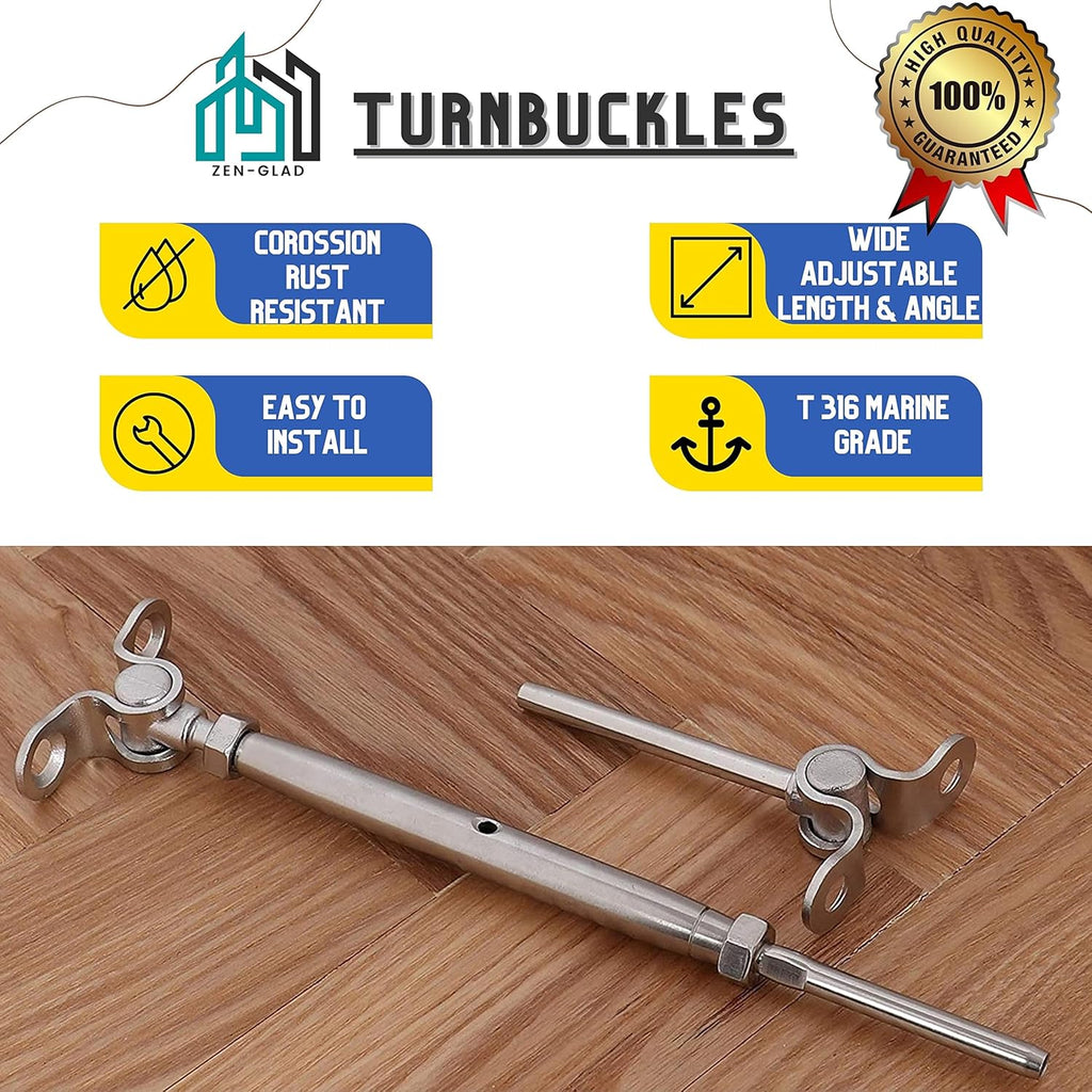 20 Sets T316 Stainless Steel Adjustable Angle Cable Railing Hardware Kit S327007