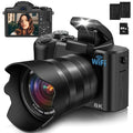 88MP Digital Camera with WiFi, Touch Screen, 16X Zoom, Autofocus, Anti-Shake, Dual Camera, 2 Batteries, 64GB Card, Flash, Lens Hood W55713