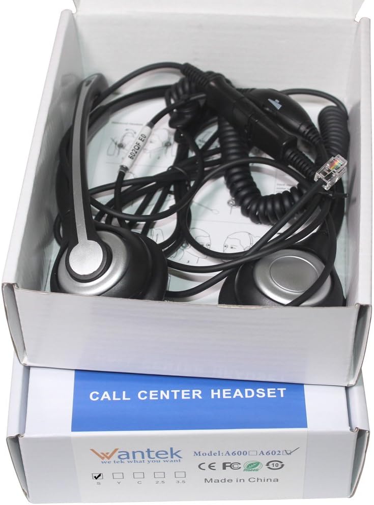 Corded Telephone Headset with Noise Canceling Mic F738