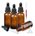 4 X 50ml Amber Glass Dropper Bottle with Glass Pipette H57354
