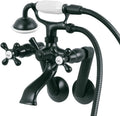 Matte Black Wall Mount Clawfoot Tub Faucet with Hand Shower J157