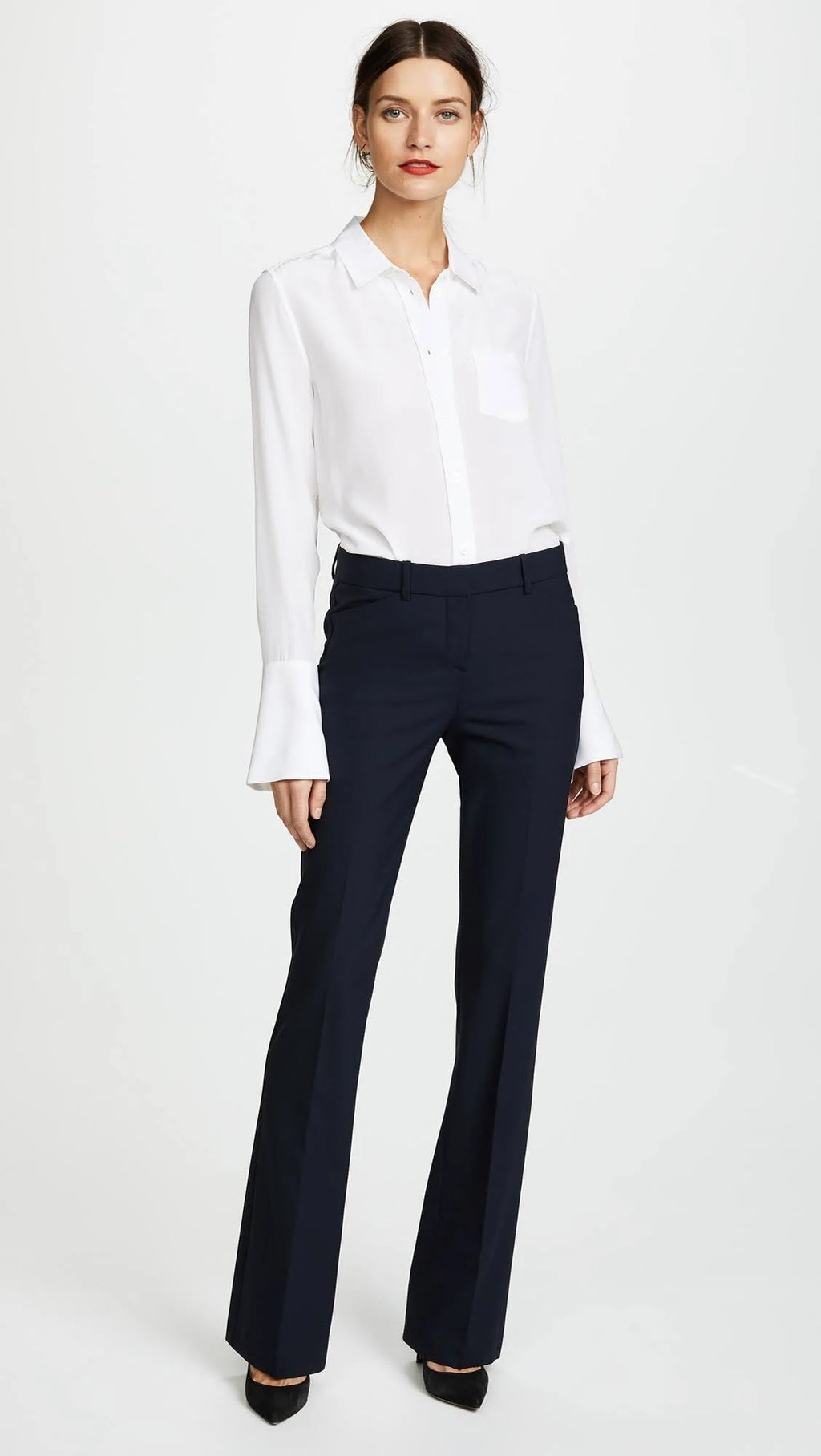 Stretch Wool Relaxed Straight Pant W7263