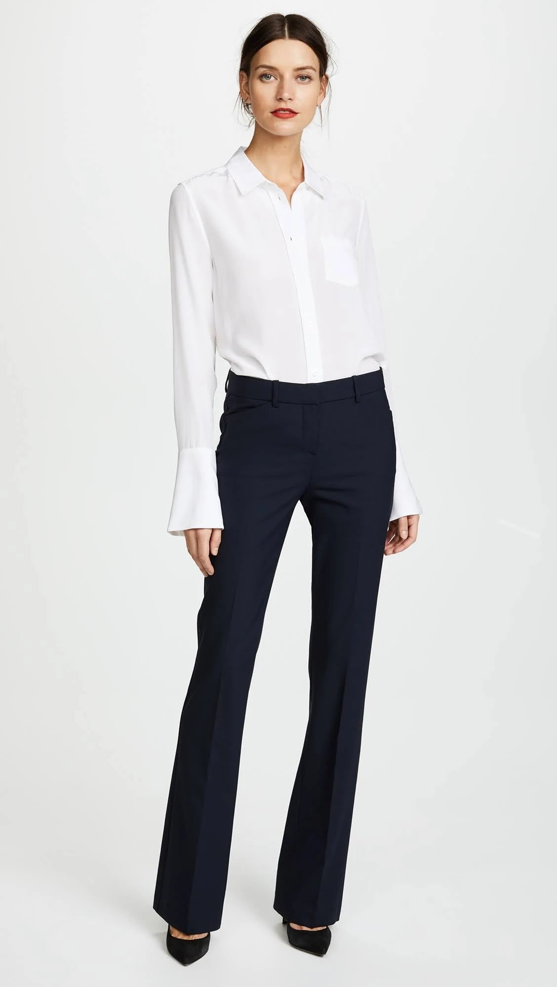 Stretch Wool Relaxed Straight Pant W7263