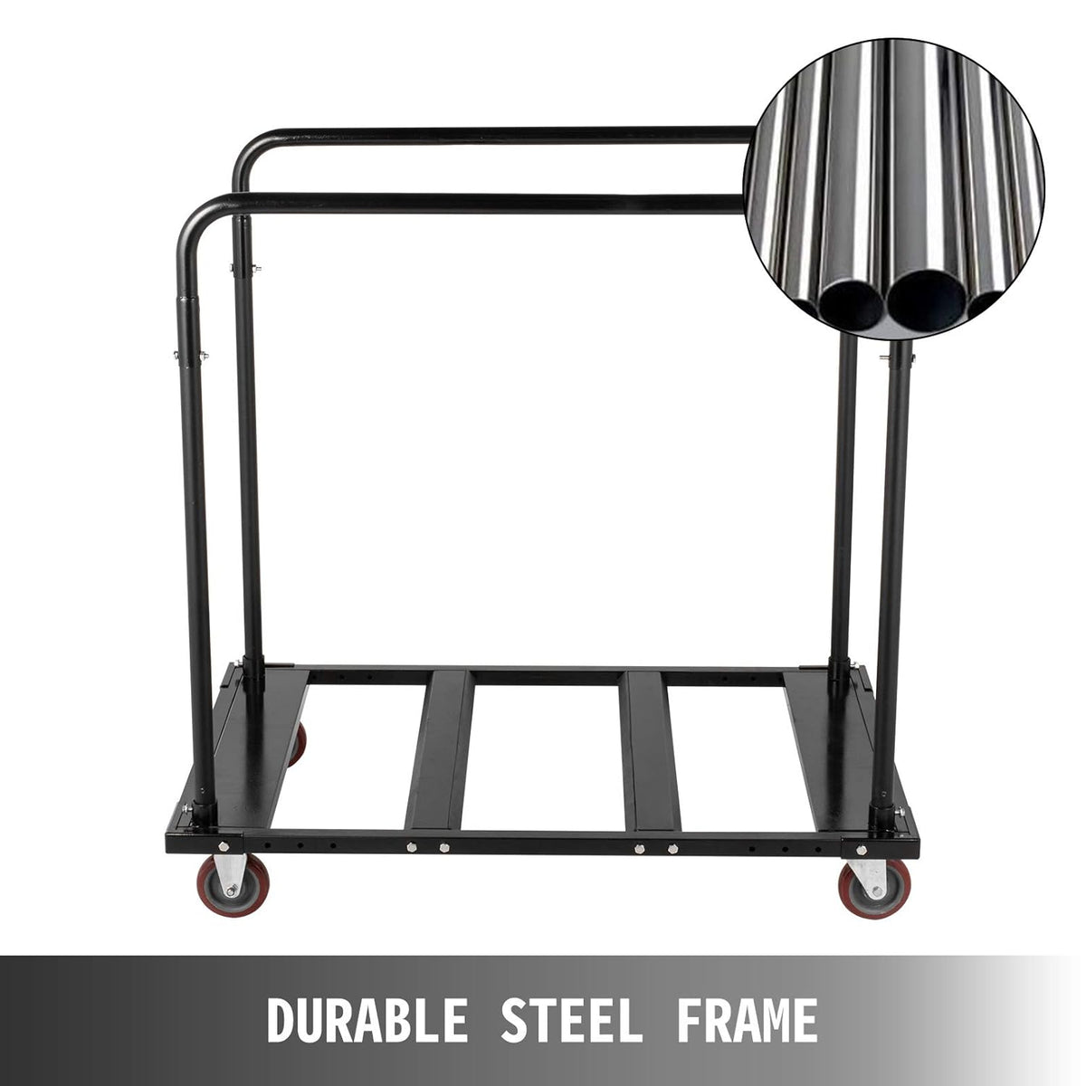 Black Steel Frame Folding Table Cart T9157