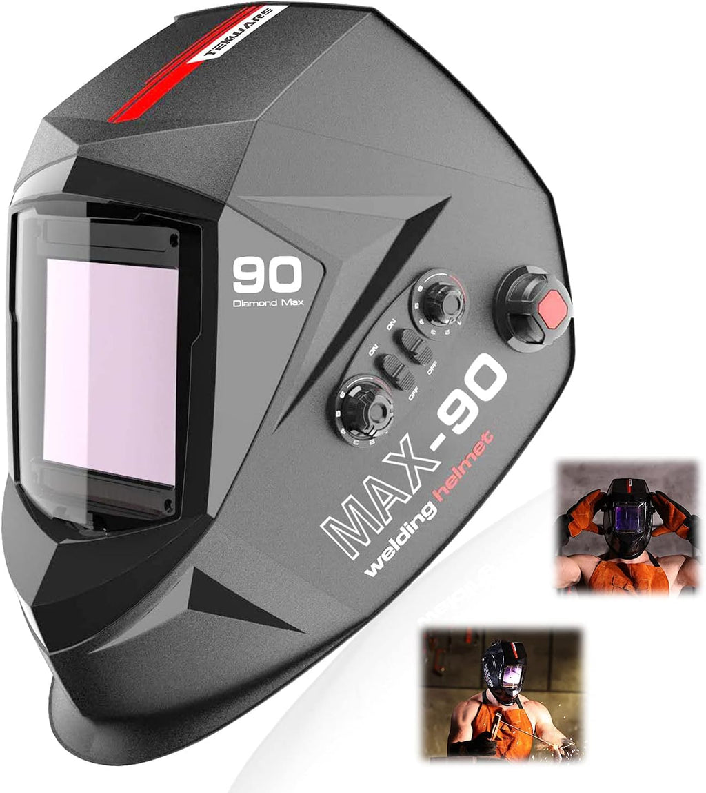 Auto Darkening Welding Helmet with Ultra Large Viewing Screen, 4 Arc Sensor, 1/1/1/2 Optical Clarity, Pack of 2 S16384