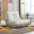 Beige Microfiber Leather Memory Foam Floor Sofa D9391