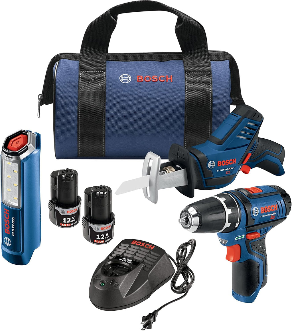 12V Max 3-Tool Combo Kit with Drill/Driver, Reciprocating Saw and LED Worklight P287394