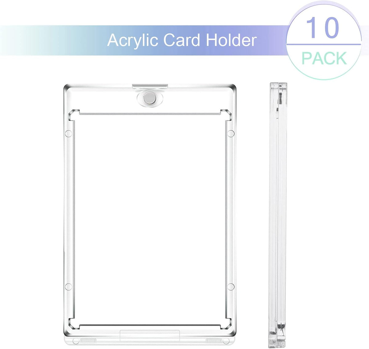 10 Pc Magnetic Card Holder Clear Display Card Protector G119