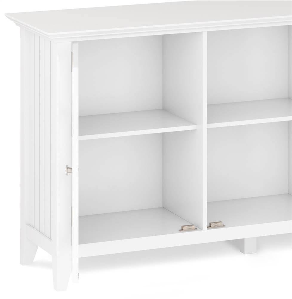 White Solid Wood Wide Storage Cabinet S500411