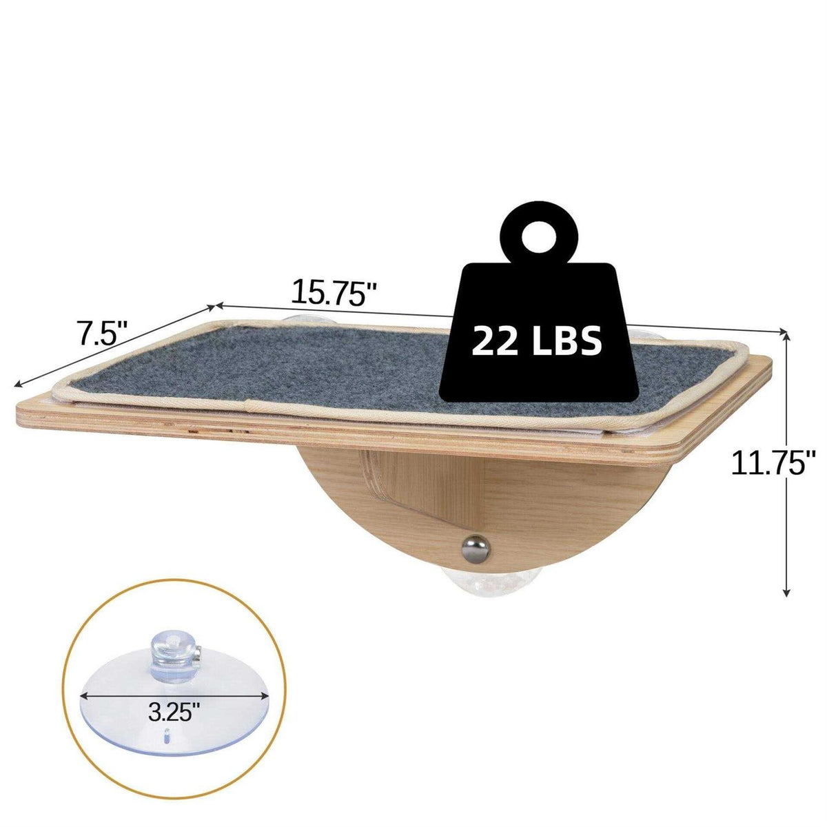 Cat Window Perch with Suction Cups F359