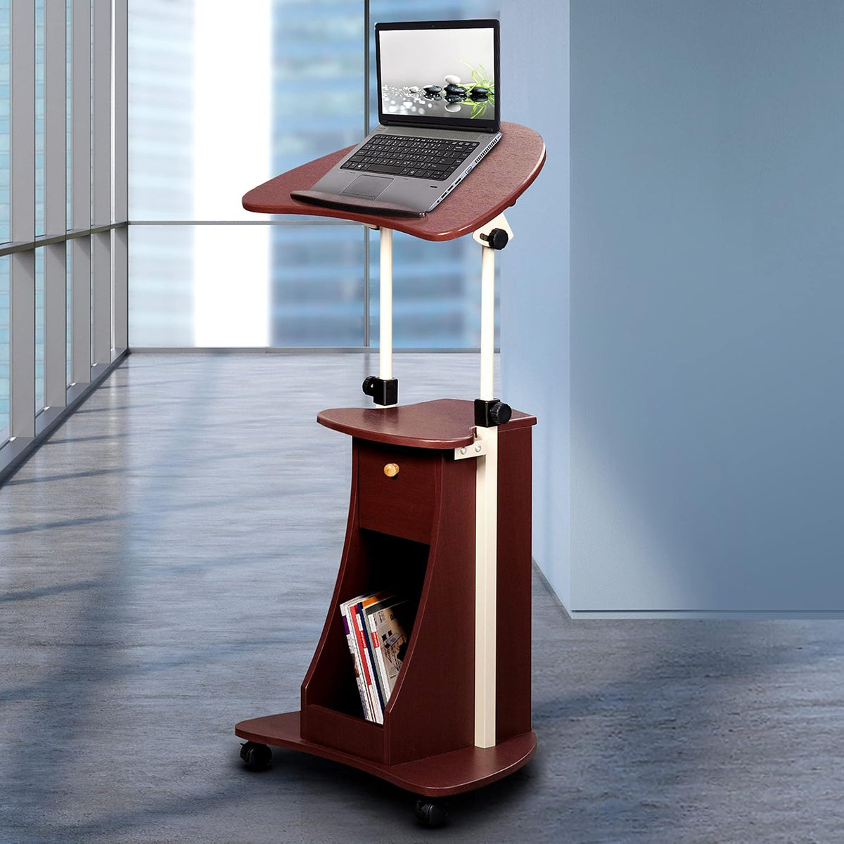 Black Sit-to-Stand Mobile Medical Laptop Computer Cart, Pack of 2 U516