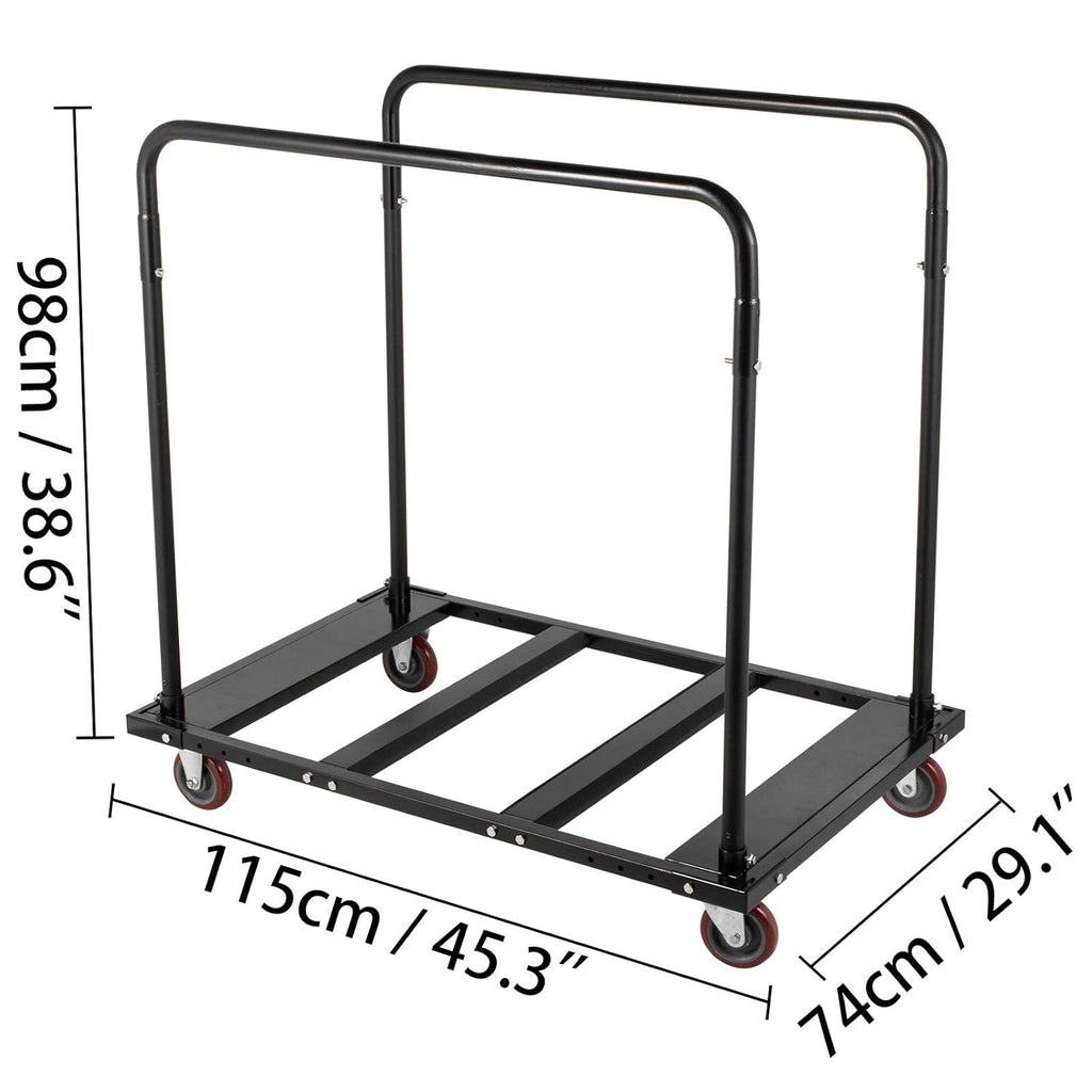 Black Steel Frame Folding Table Cart T9157