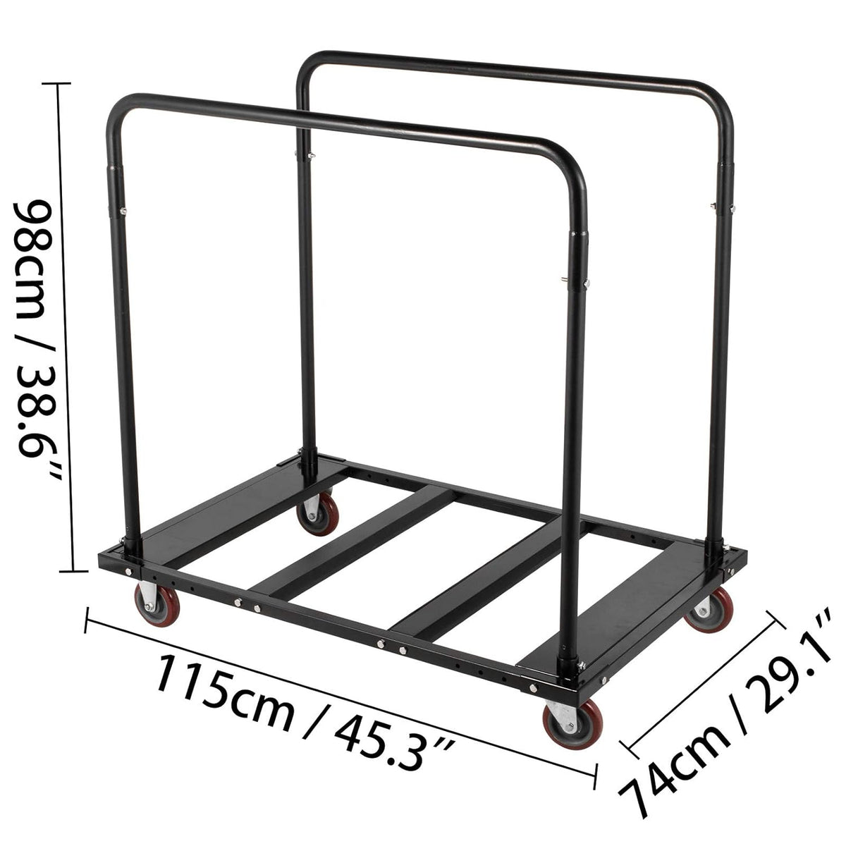 Black Steel Frame Folding Table Cart T9157