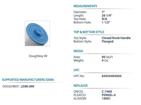 90 Sq. ft. Filter Cartridge S719710