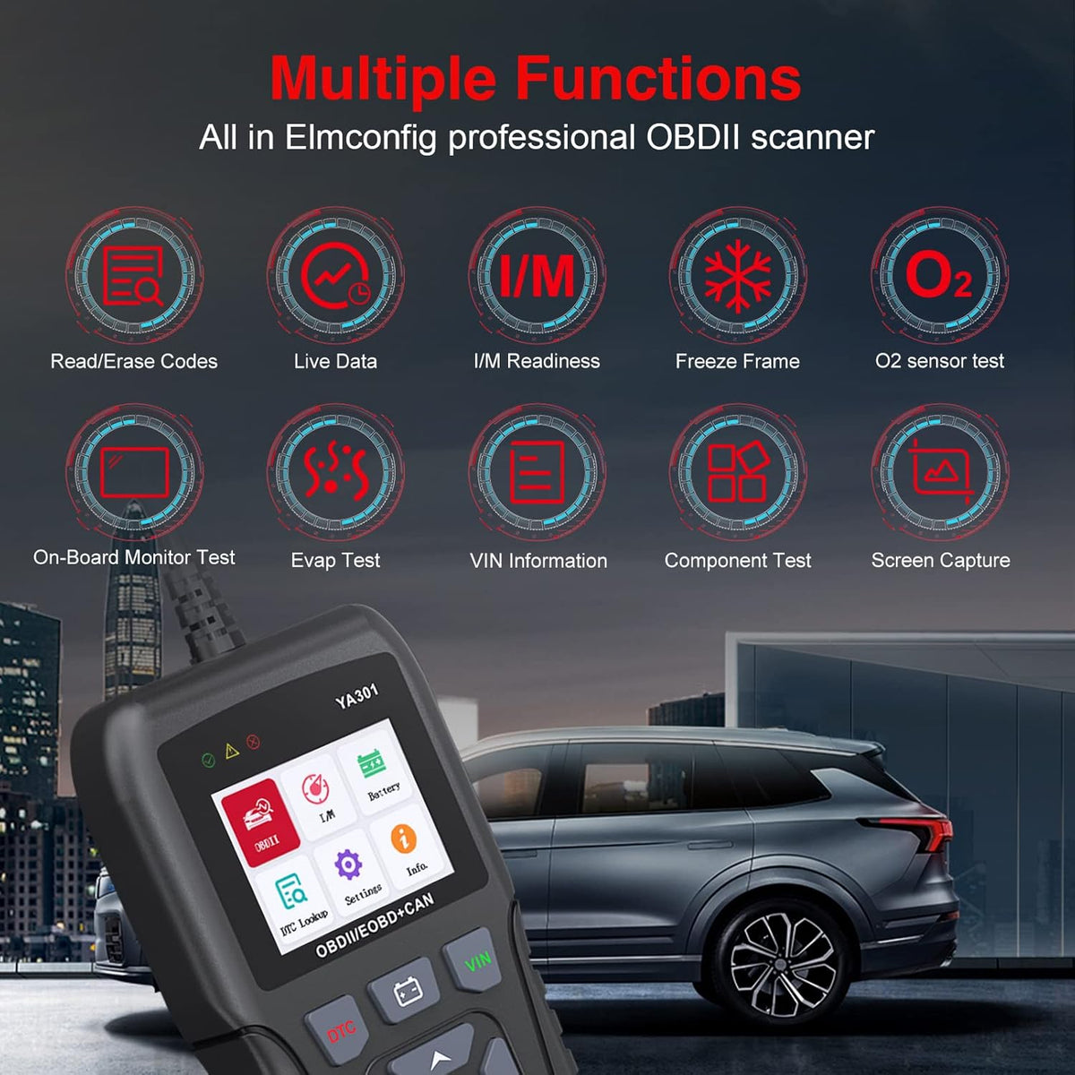 OBD2 Scanner with Print Data, Read/Clear Code CAN Diagnostic Scan Tool Pack of 2 C41698
