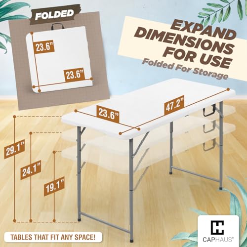 White Foldable Utility Bi-Fold Table X19844