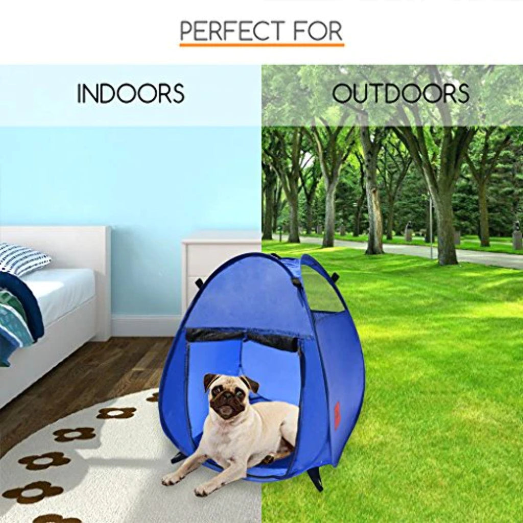 Pop Up Pet House with 3 Net Windows and Zipper Door O934724