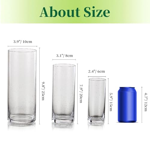 3 PCS Clear Glass Cylinder Candle Holder P6160