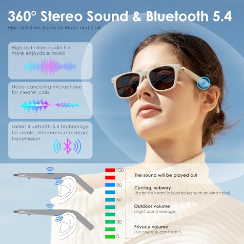 Bluetooth Sunglasses with Polarized Lens and Built-in Mic & Speakers H692