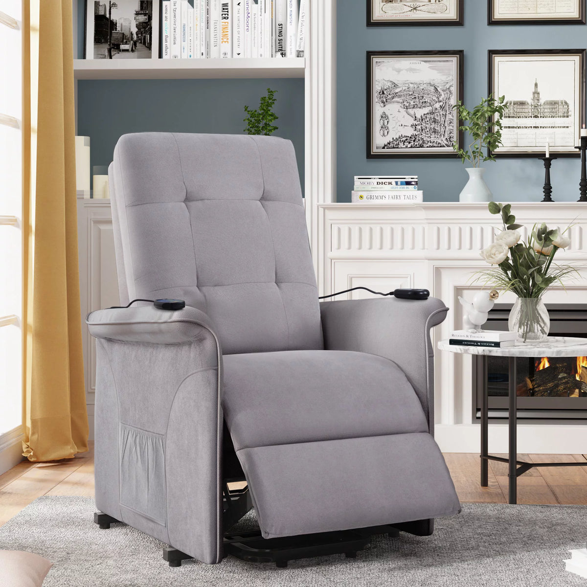 Power Lift Recliner Chair Light Gray I280309