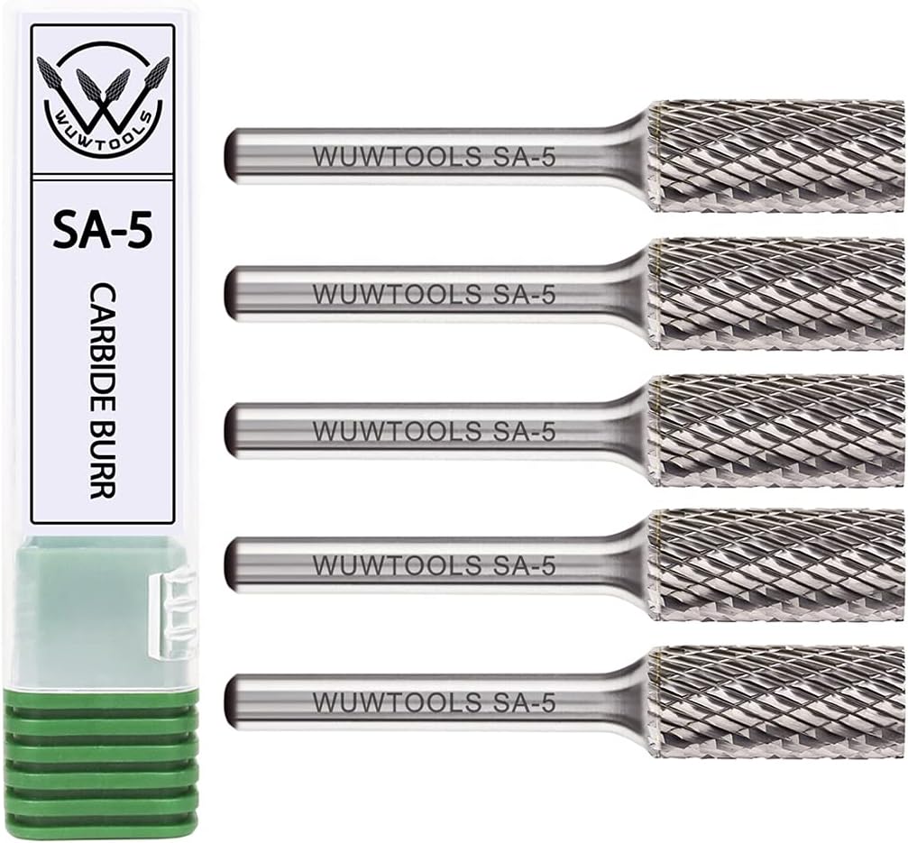 Carbide Cutting Burrs 14 Shank Tungsten Double Cut Rotary File Die Grinder Bit (3PCS) S65532