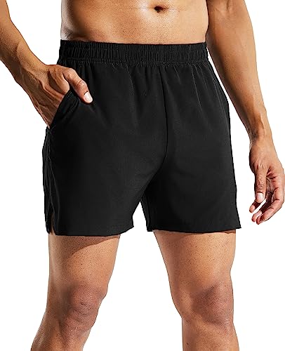Men's 5 Inch Running Athletic Shorts with Pockets Quick Dry Lightweight Elastic Waist V75407