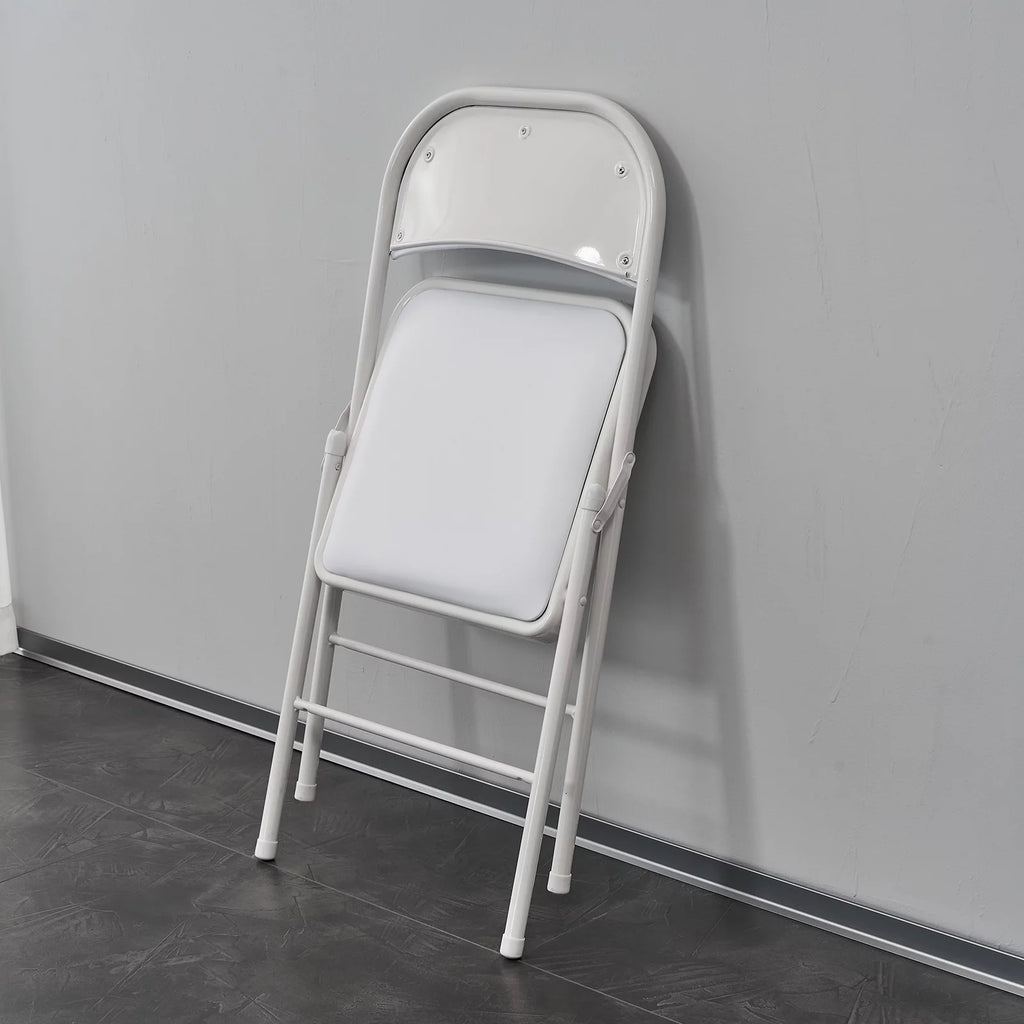 6 Pack Black Folding Chairs Cushioned Padded Seat Metal Frame Z4837