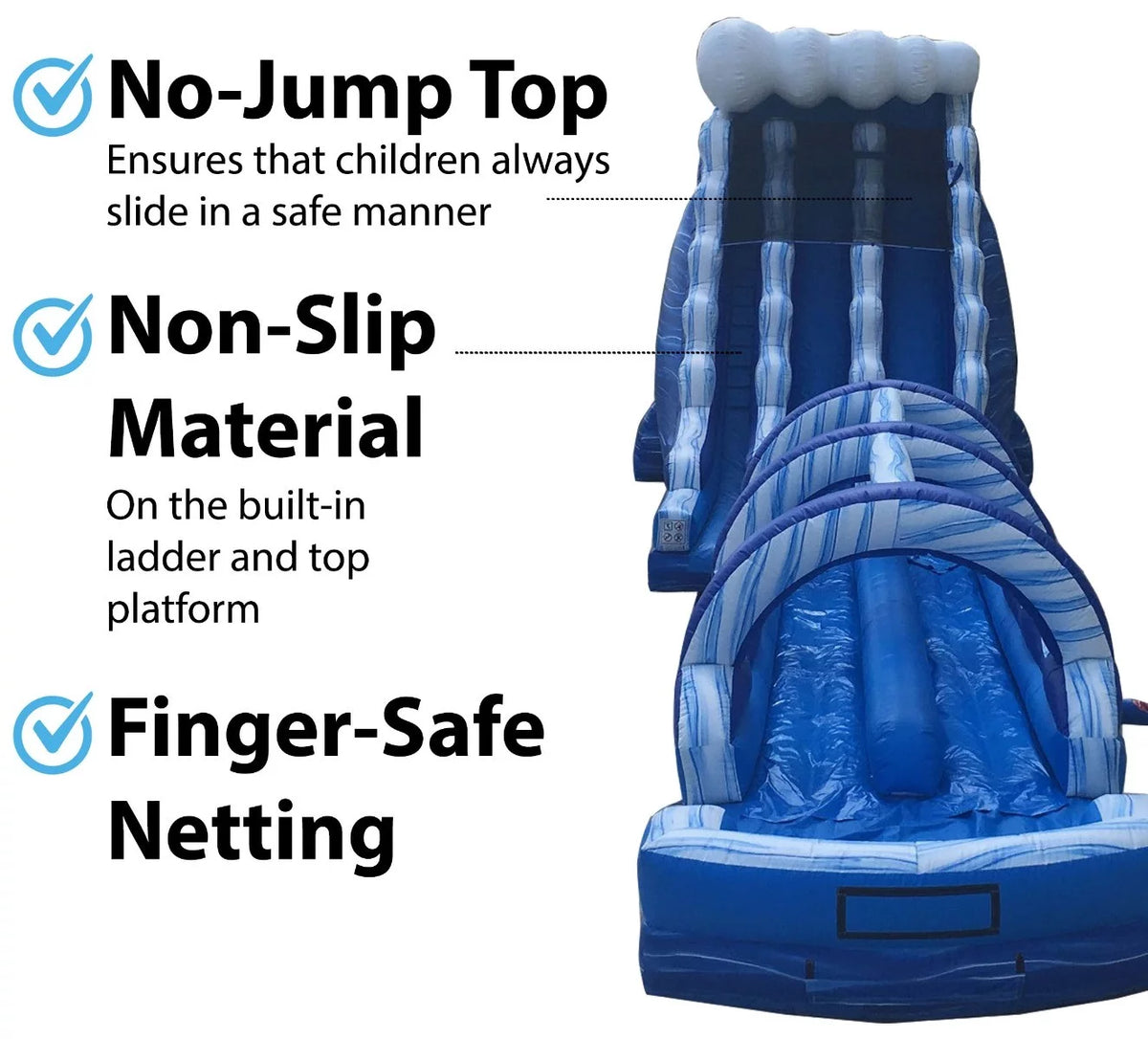 65' Commercial Inflatable Water Slide Blue Marble with Blower H390954