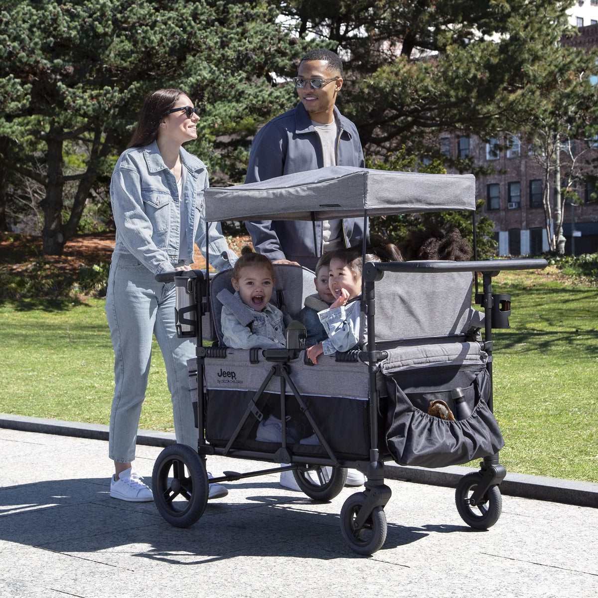 Grey 4 Seater Stroller Wagon V6810
