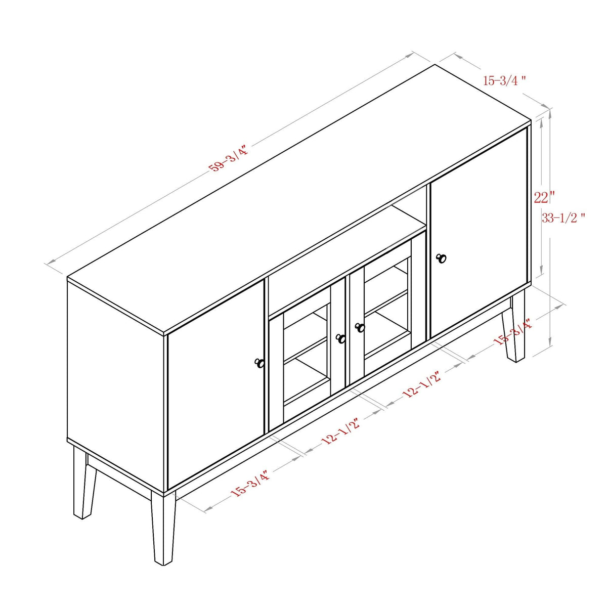 Solid Wood Sideboard Cabinet Z13860