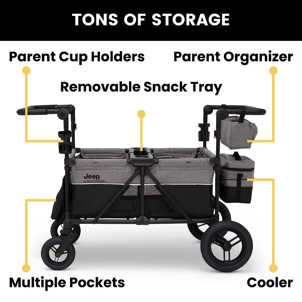 Grey 4 Seater Stroller Wagon V6810
