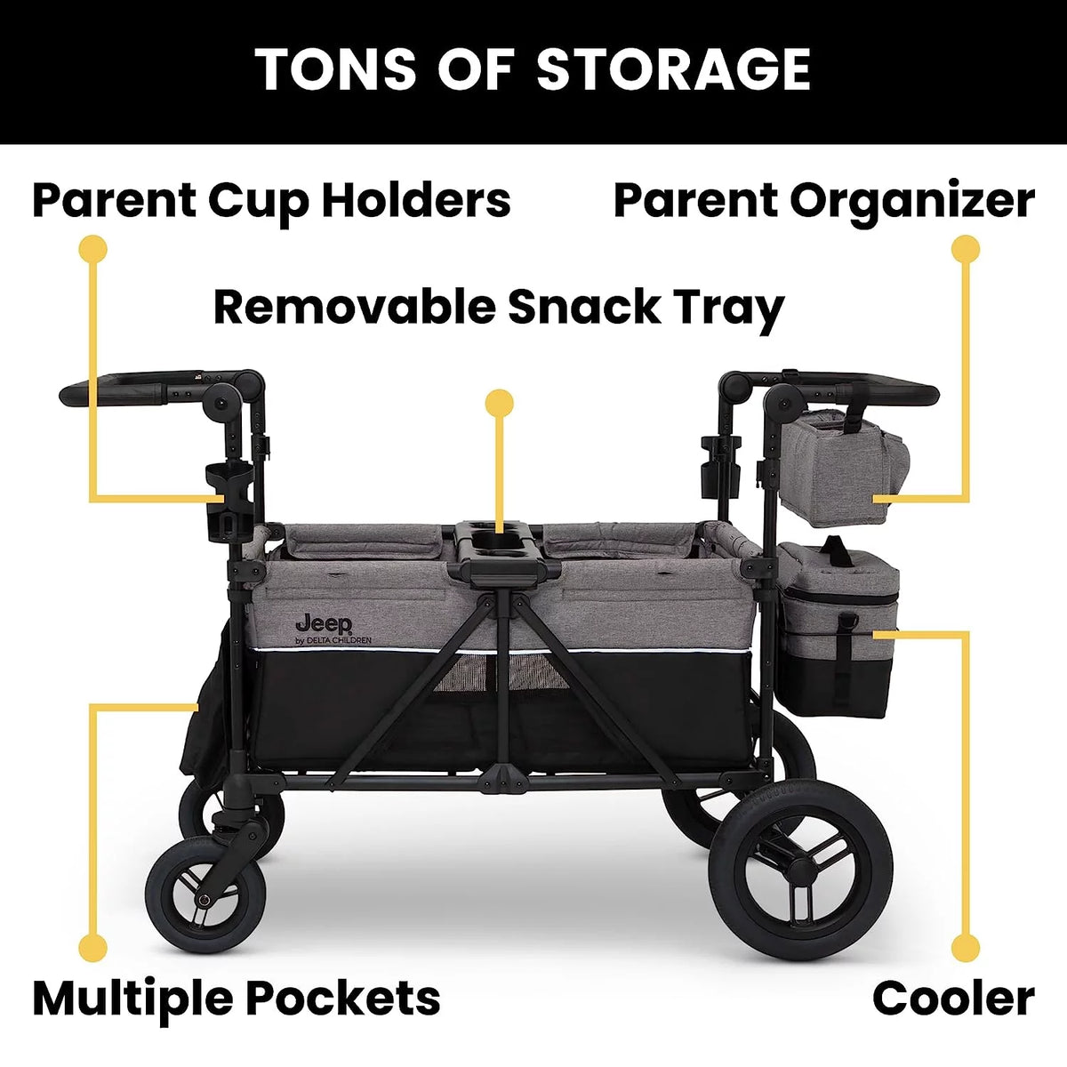 Grey 4 Seater Stroller Wagon V6810