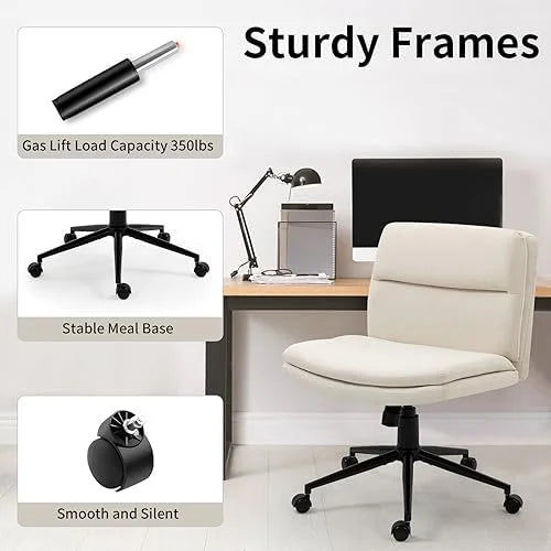 Black Armless Fabric Swivel Office Chair A8508