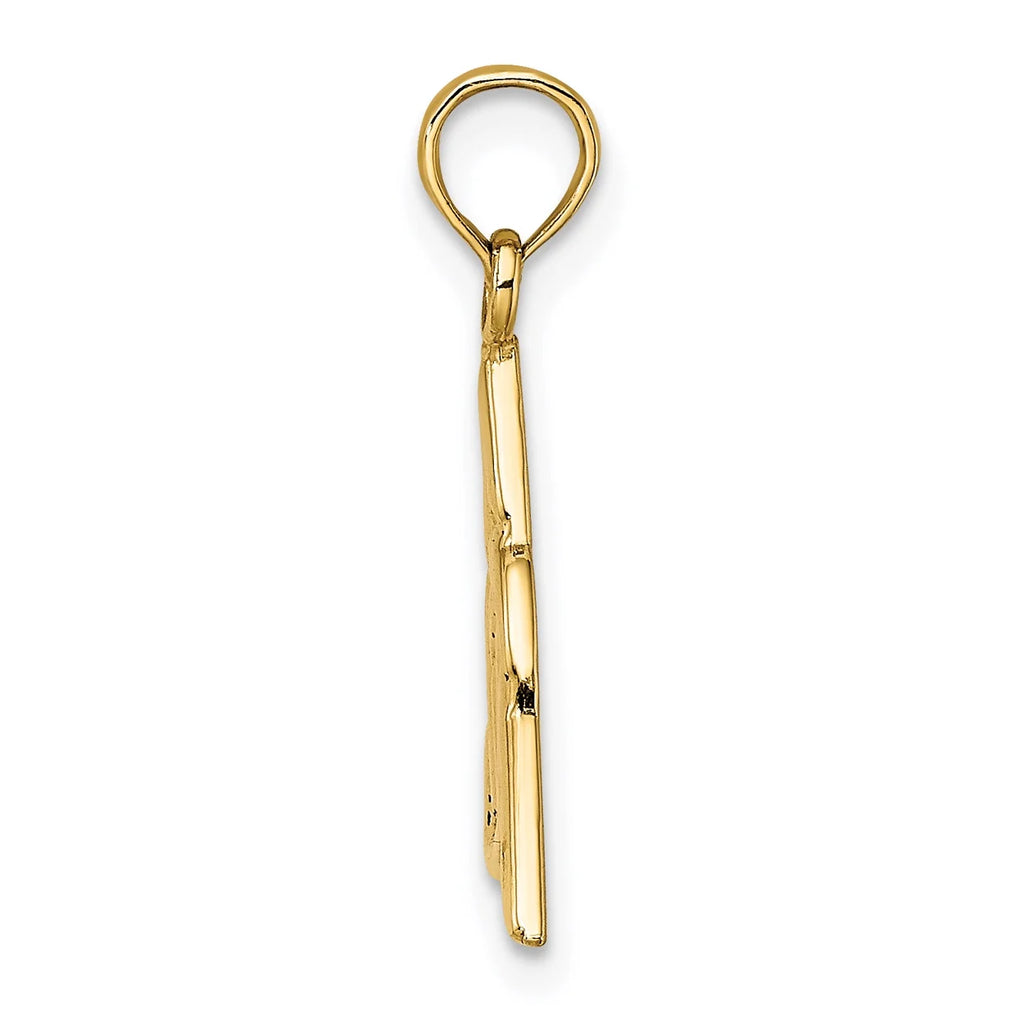 14K Yellow Gold Celtic Trinity Knot Pendant Charm with Rope Chain Necklace 18'' O84795