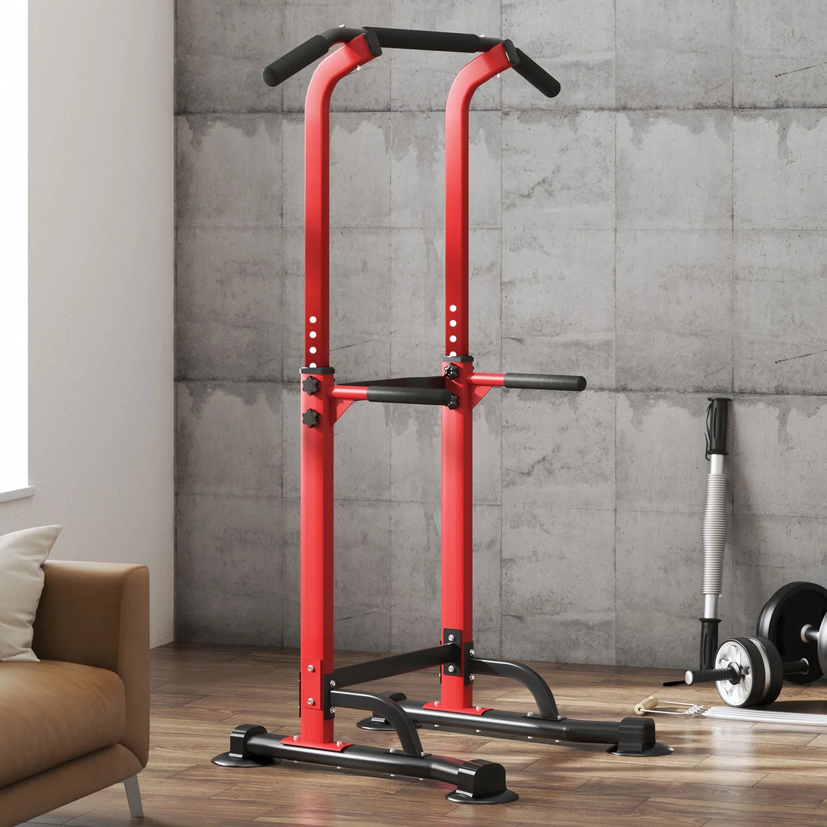 Adjustable Pull up Power Tower Dip Stands 600lbs L940388