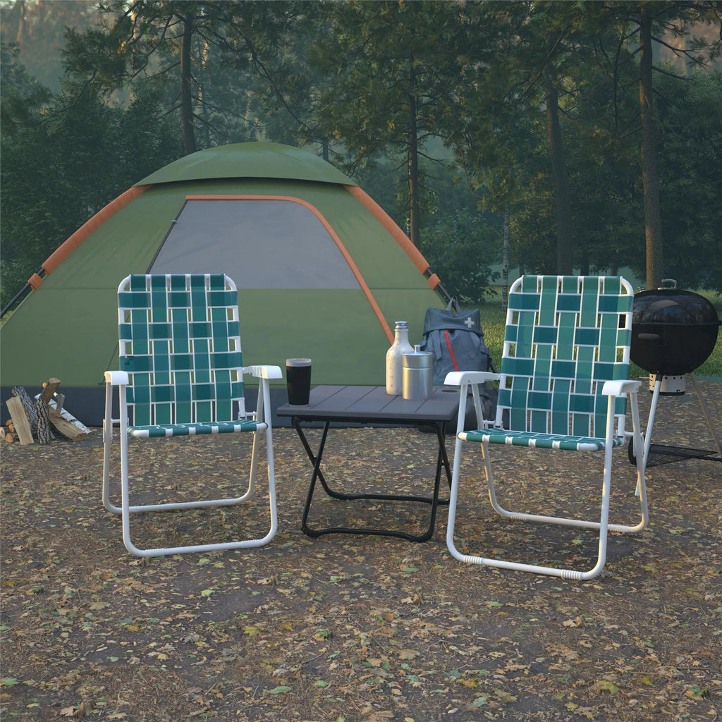 Folding Lawn Chairs 2-Pack Teal E1755