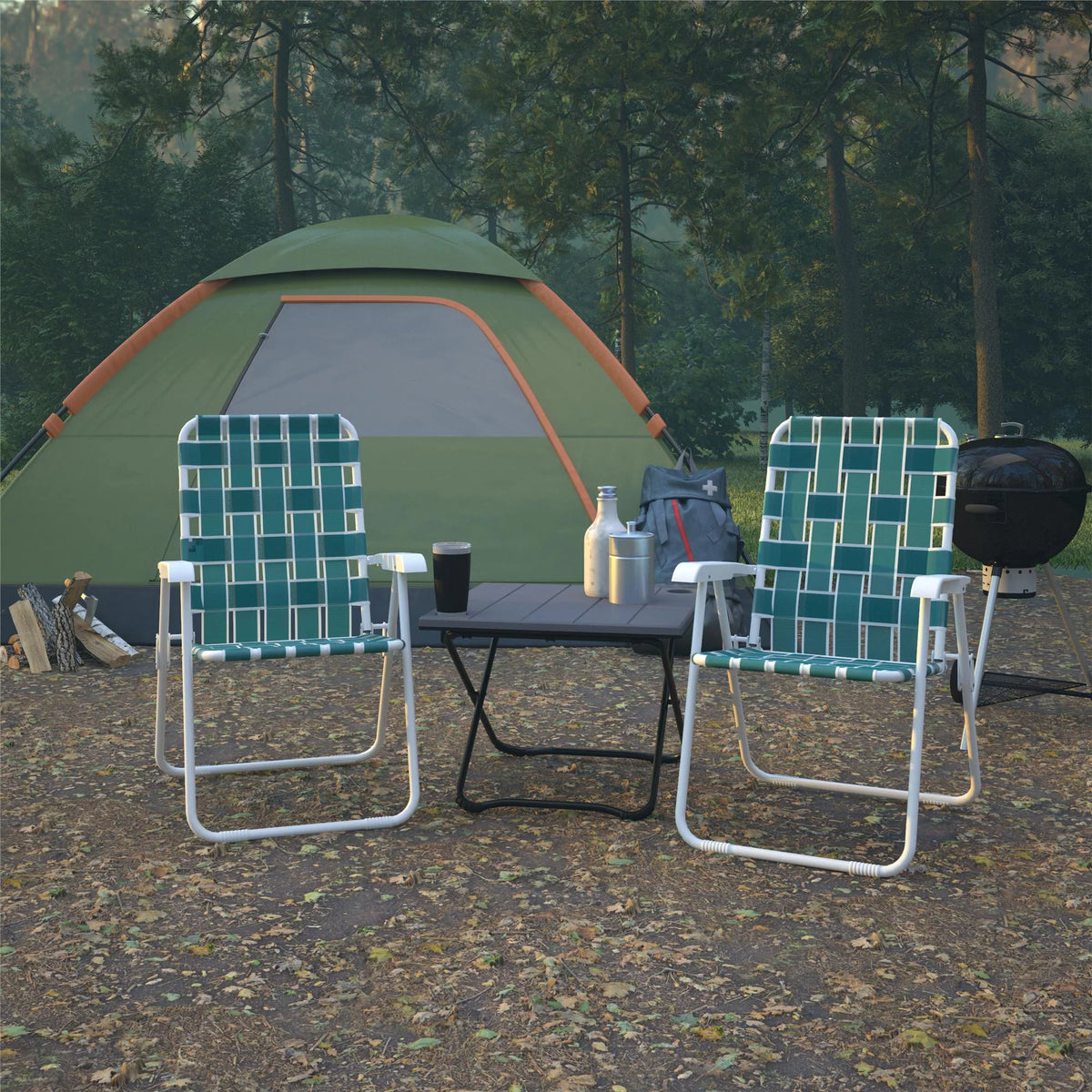 Folding Lawn Chairs 2-Pack Teal E1755