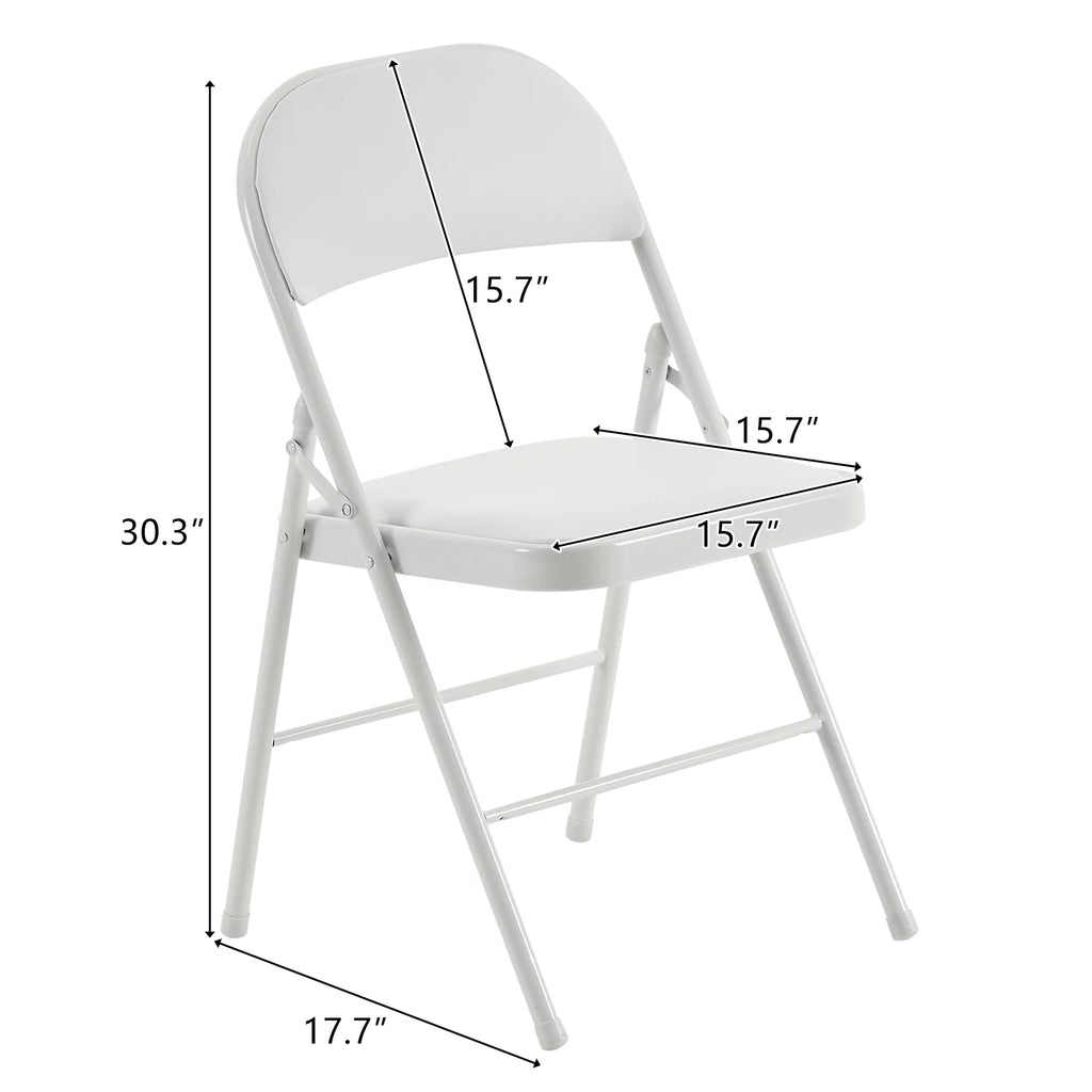 6 Pack Black Folding Chairs Cushioned Padded Seat Metal Frame Z4837