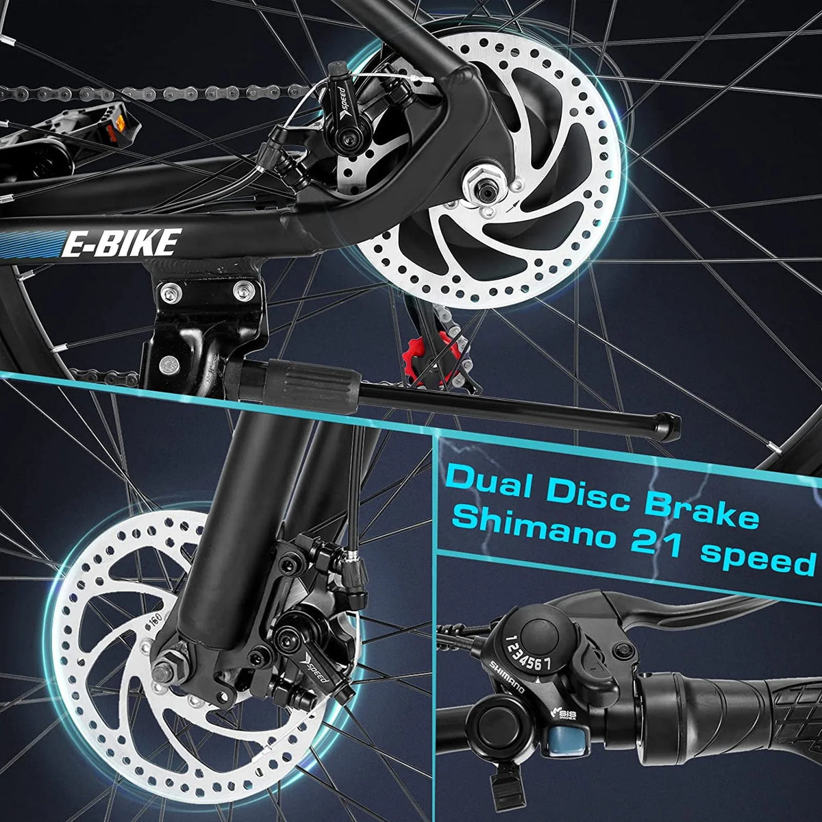 Electric Mountain Bike 500W 21 Speed R170897