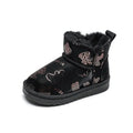Black Warm Lined Non-slip Snow Boots U76839